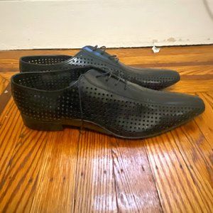 Prada perforated leather derby oxfords